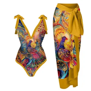 2023 New Arrival Push Up Women Bikini Set Floral Printed Ruffle Bikinis Strappy Bandage Swimwear Brazilian Biquini Bathing Suit